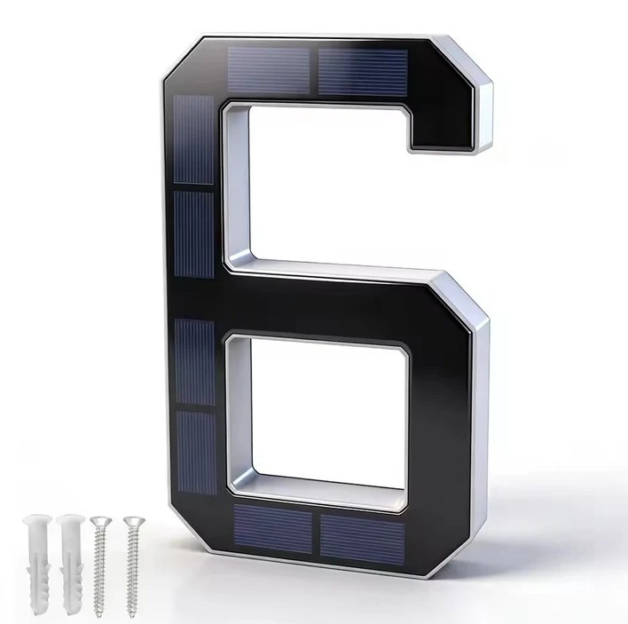 Infinite Basics Solar LED House Number Sign – 6.7" (0-9, A-D) - Gallery 21
