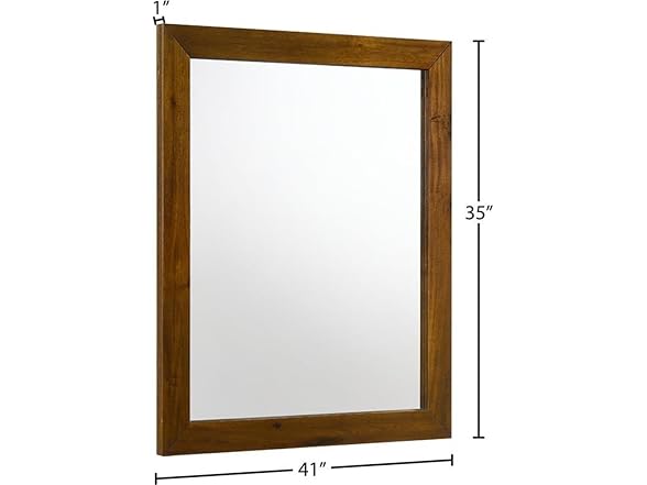 Reed Antique Coffee Wood Frame Mirror