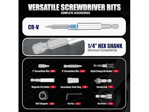 WORKPRO 455pc Drill & Bit Set