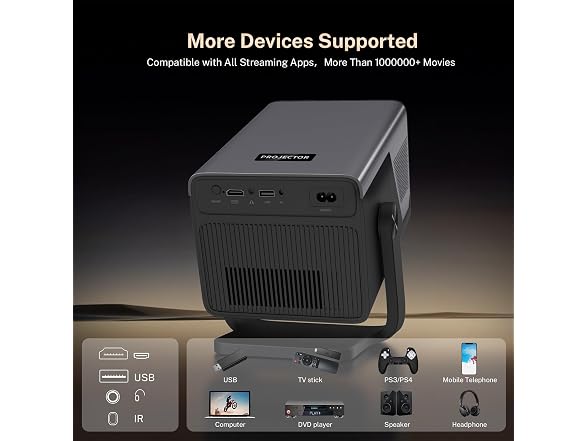LYNCAST 1080P Smart Projector W/ Android 14 OS