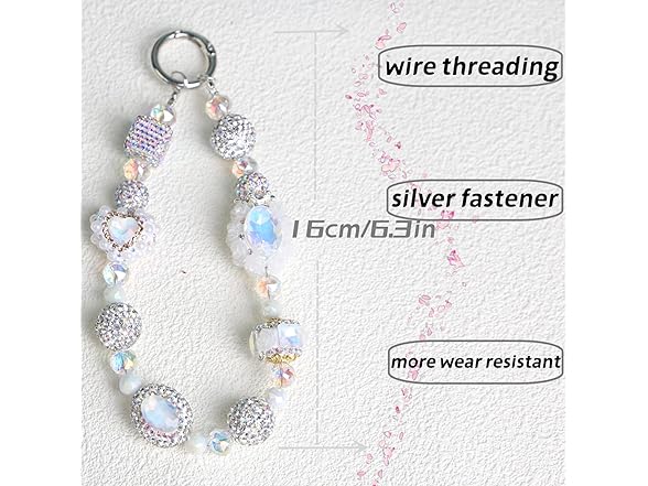 HuedBeads Phone Charm White