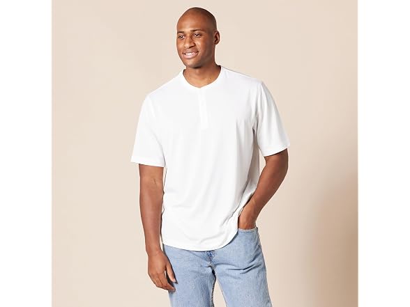 Amazon Essentials 2-Pack Henley Shirt, White (S)