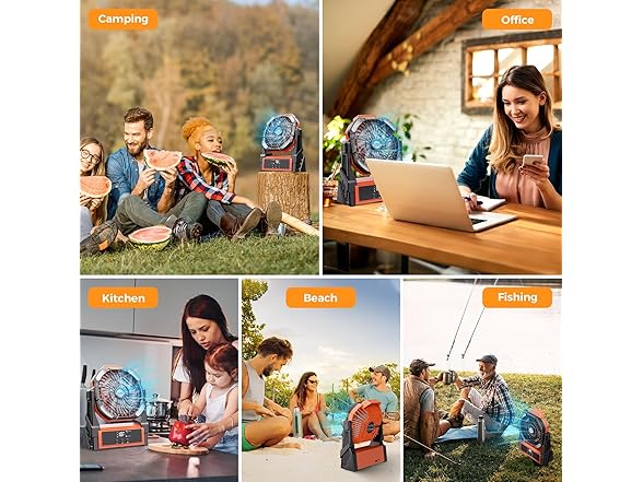 Portable Camping Fan, 20000mAh Rechargeable Battery