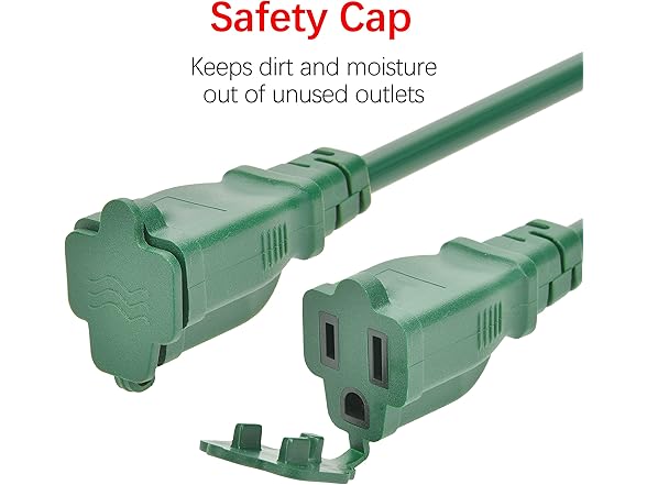 Clear Power 25ft 16/3 SJTW Green Landscape Ext Cord