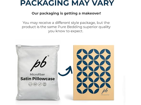 Pure Bedding Satin Pillowcase, 2 Pack
