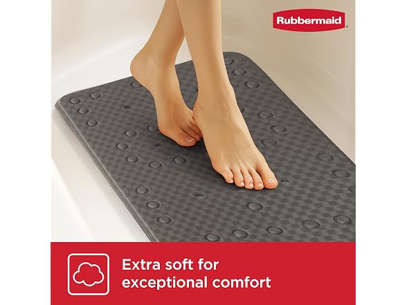 Rubbermaid Soft Foam Bath Tub Shower Mat, Non-Slip