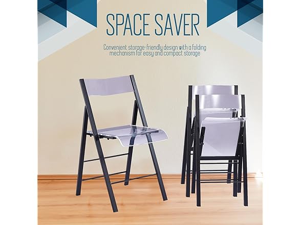 Kasper Flex Modern Acrylic Folding Chairs (2Pk)