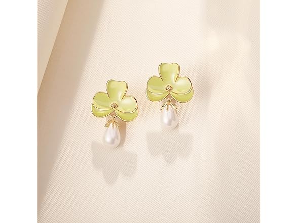 POSUR Flower Pearl Earrings Green