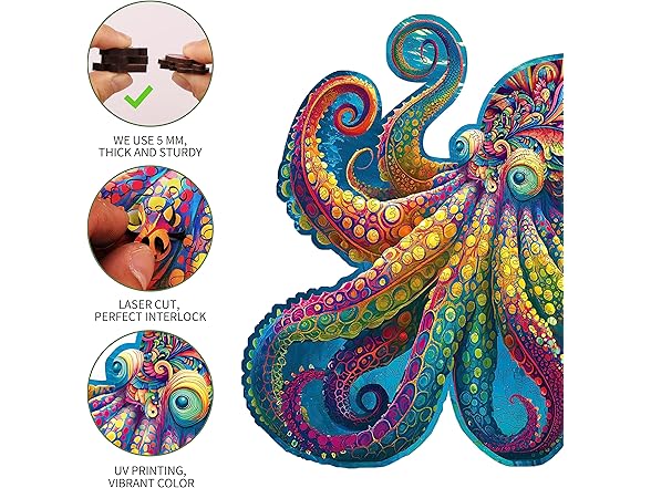 300 Pcs Wooden Octopus Puzzle