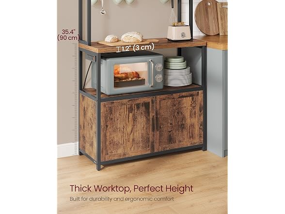 VASAGLE Baker's Rack, Microwave Stand with Cabinet, 31.5 In