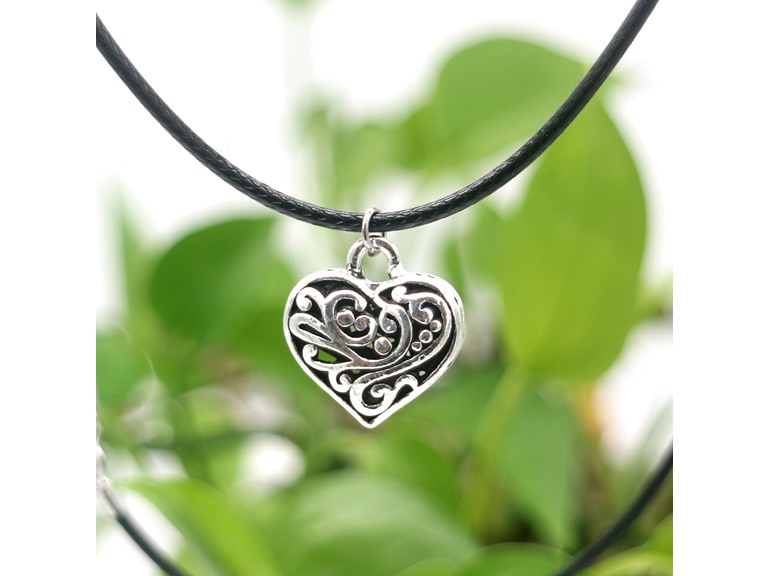 Sterling Silver Artisan Heart Necklace - Gallery 4