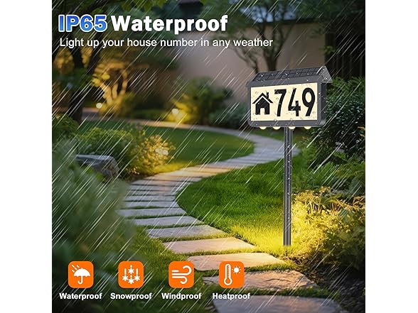 Brightever Solar Address Signs Light Grey