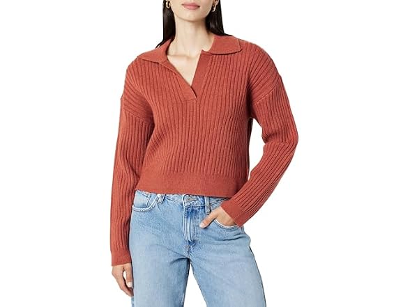 The Drop Women Marcy Ribbed Polo Top - Gallery 4