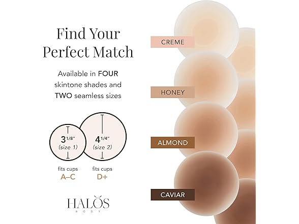 Halos Body Silicone Nipple Covers  (Almond, A-C Cup)