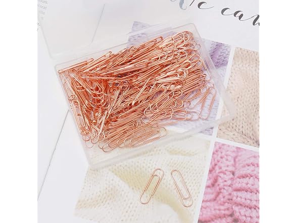 SUMAJU 200 Pcs Rose Gold Paper Clips, 1.1" Sc