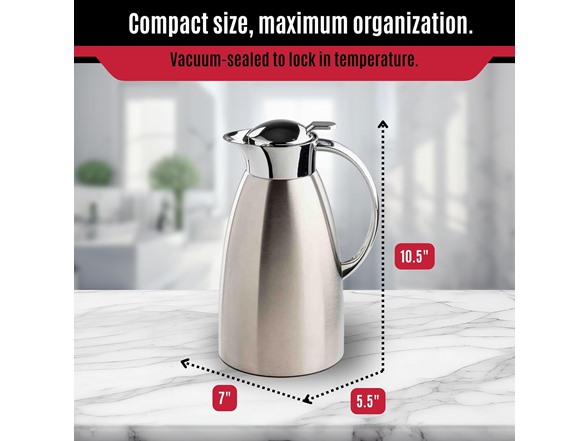 TableCraft 68oz (2L) Stainless Steel Coffee Carafe