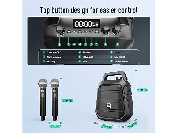 100W Portable Speaker W/ Mic