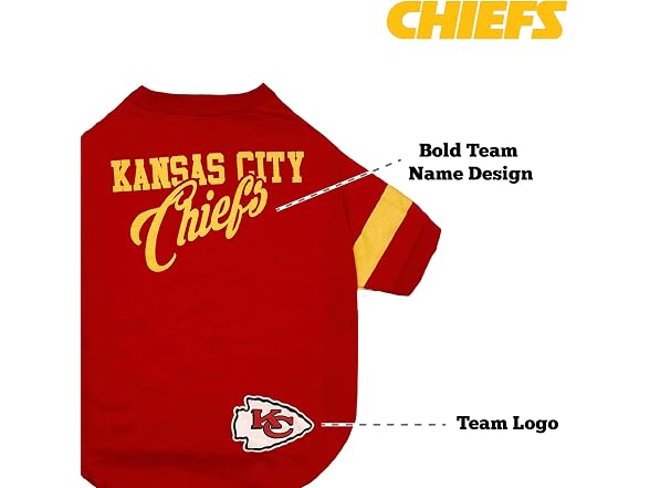 Pets First NFL Kansas City Chiefs T-Shirt for Dogs