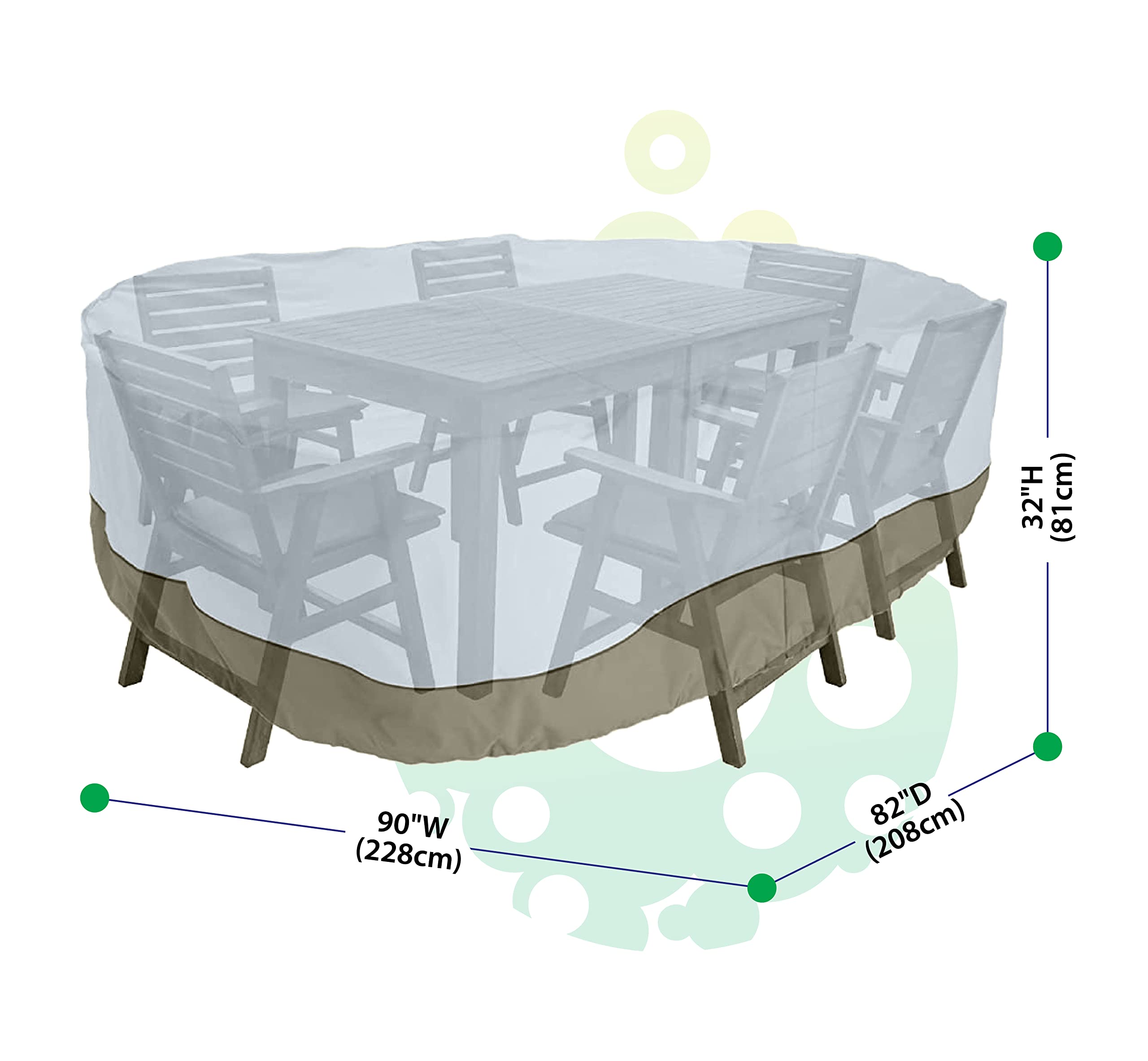 Monsoon 90" Patio Table with Chairs Cover - Gallery 6