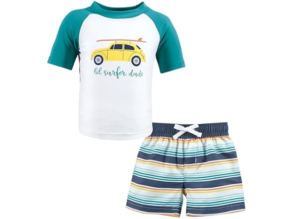 Hudson Baby Unisex Swim Rashguard Set