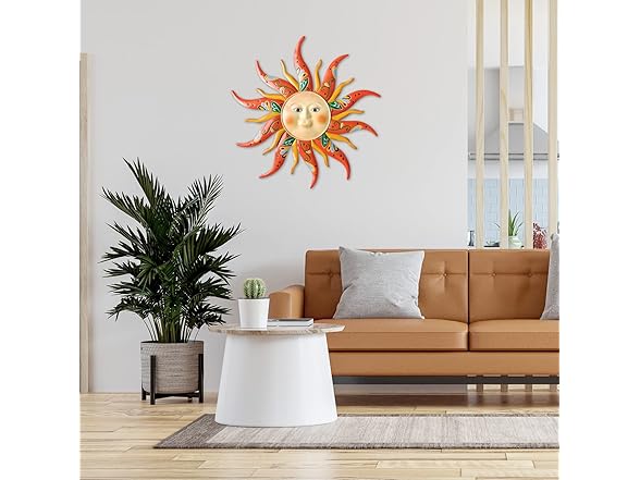 Large Metal Sun Wall Art Decor