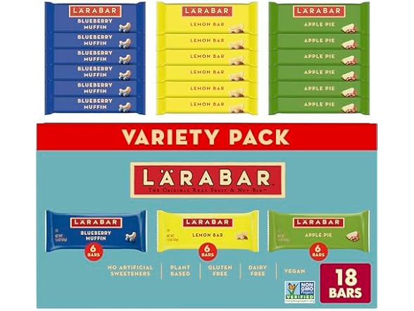 18CT Larabar Fruit Lovers Variety Pack, Gluten Free