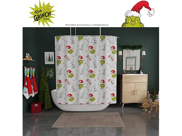 Franco Grinch Holiday Christmas Shower Curtain