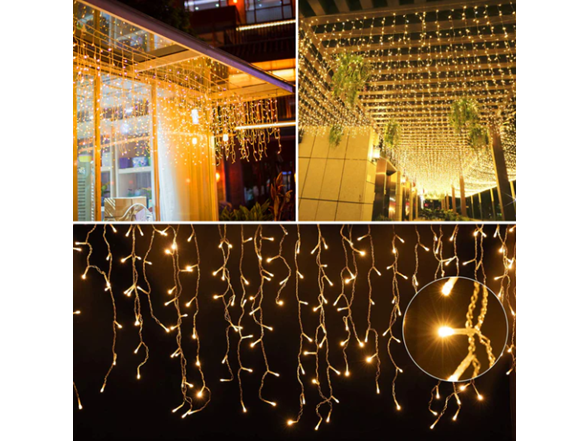 SonicGrace Icicle LED Light Strip – 10ft, 180 Lights