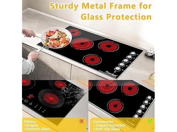 Cusinesync 36 Inch Electric Cooktop