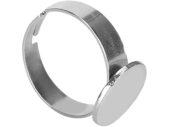 Agatige 20PCS Blank Rings, Adjustable Flat