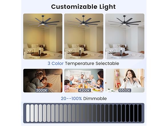 Newday 72In Large Ceiling Fan