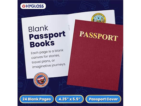 Hygloss Fake Passport Book – Bulk 50 Pack