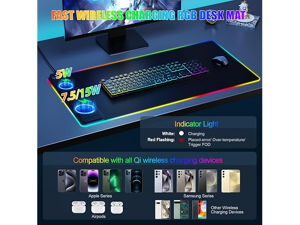 Wireless Charging RGB Gaming Mousepad