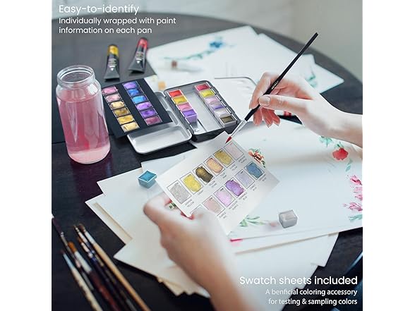 ARTEZA Metallic Watercolor Paint Set