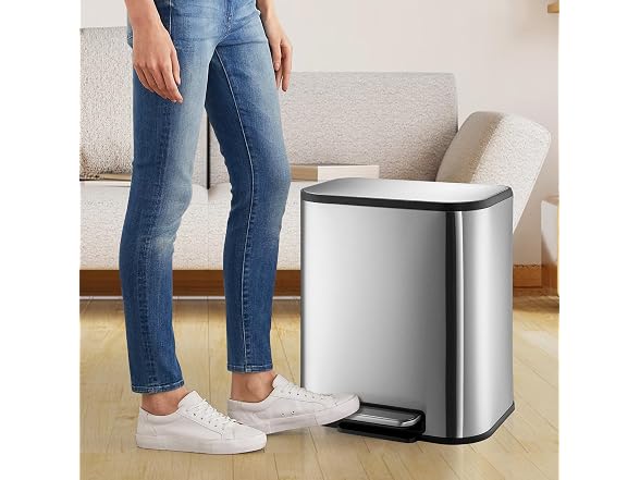 MOVECOM Trash Can, 5.3 Gal / 20 L Stainless Steel