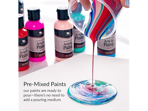 Ready To Pour Acrylic Pouring Paint Set, 12pc