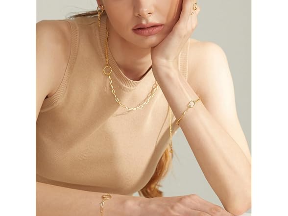 Semper.L Gold Anchor Chain Bracelet