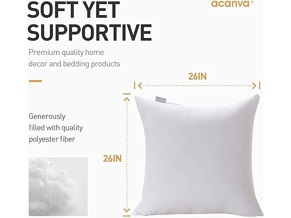 Acanva 2 Pack Square Throw Inserts