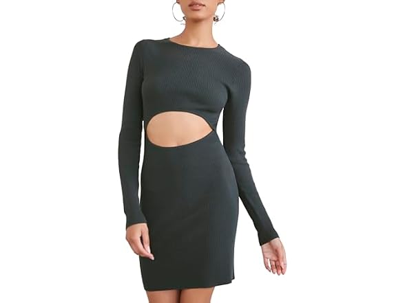 Forever 21 Ribbed Cutout Mini Dress (Medium)