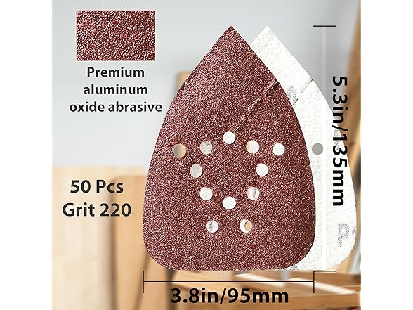 Mouse Sander Pads 220 Grit 50 Pack