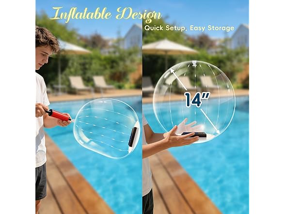 BITIWEND 2-Pack Solar Pool Lights 14in