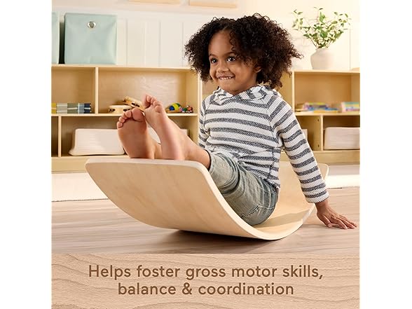 Fisher-Price Wood Montessori Toy Rockin' Balance Board