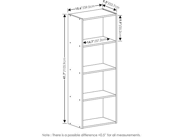 Furinno Luder Bookcase, 4-Tier