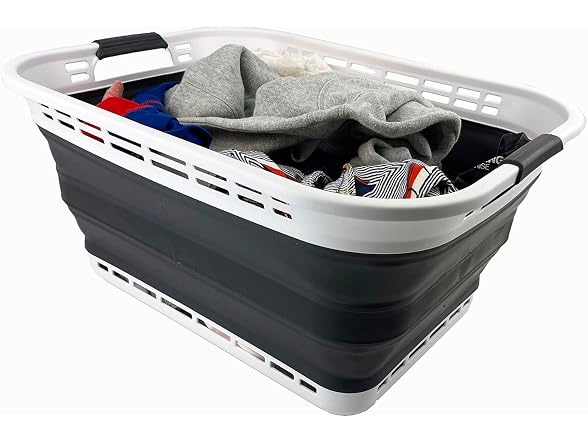 SAMMART 42L (11 Galloons) Collapsible Plastic Laundry Basket