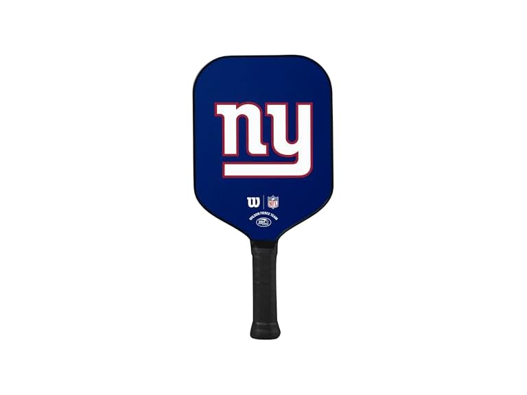Wilson NFL Collection Fierce Team Pickleball Paddle - Grip Size 2-4 1/4", New York Giants