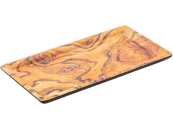TableCraft 12953 Serving Tray, Olive Wood Decal Melamine Serving Tray