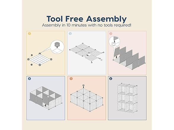 IRIS USA 6-Cube Modular Wire Cube Storage