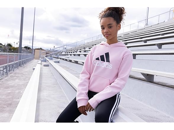 adidas Girls Fleece Hooded Pullover