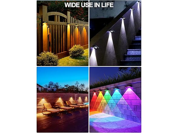 KIALUSH Solar Fence Lights 10 Pack