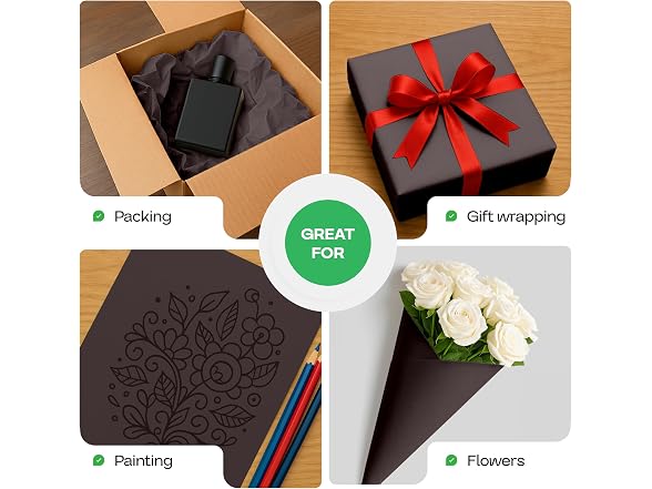 IDL Packaging Black Paper Roll 24" x
